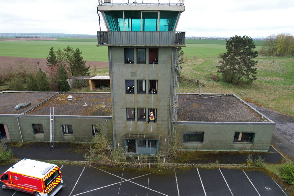 Manoeuvre pompier Bétheny 2 | Base aérienne 112 | Tower Drone